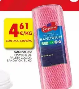CashDiplo Campofrío - fiambre de paleta cocida sandwich oferta