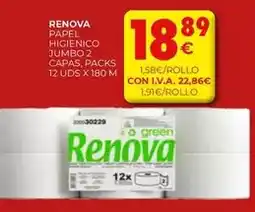 CashDiplo Renova - papel higienico jumbo 2 capas oferta