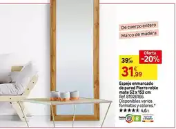 Leroy Merlin Home - espejo emmarcado de pared peiére roble mate oferta