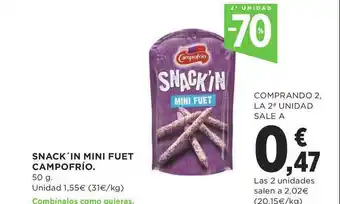 Supercor Exprés Snack'in Mini Fuet Campofrío 50g oferta