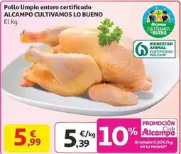 Alcampo Alcampo - pollo limpio entero certificado oferta