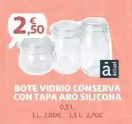 Alcampo Actuel - bote vidrio conserva con tapa aro silicona oferta