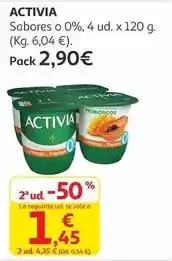 Alcampo Activia - sabores o 0% oferta