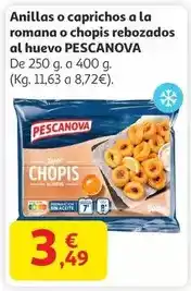 Alcampo Pescanova - anillas o caprichos a la romana o chopis rebozados al huevo oferta