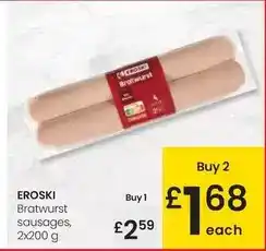 Eroski Eroski - bratwurst sausages oferta