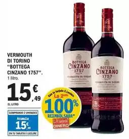 E.Leclerc Bottega cinzano 1757 - vermouth di torino oferta
