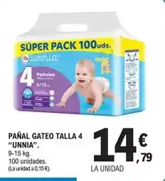 E.Leclerc Unnia - pañal gateo talla 4 unnia oferta