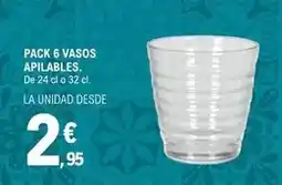 E.Leclerc Pack 6 vasos apilables oferta