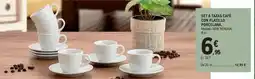 E.Leclerc Set 6 tazas café con platillo porcelana oferta