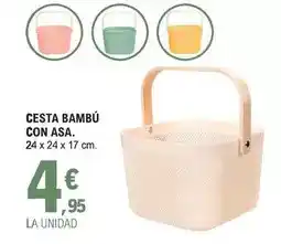 E.Leclerc Cesta bambù con asa oferta
