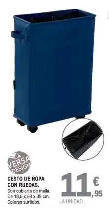 E.Leclerc Verso design - cesto de ropa con ruedas oferta