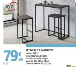 E.Leclerc Kit closet - set mesa y 2 taburetes oferta