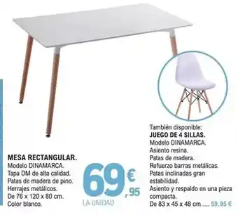 E.Leclerc Mesa rectangular oferta