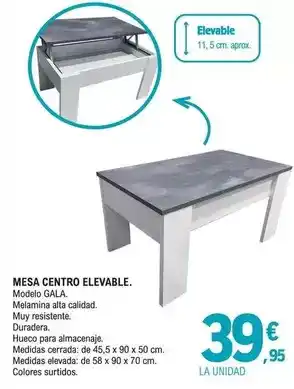 E.Leclerc Mesa centro elevable oferta