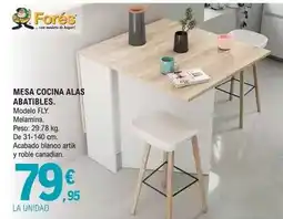 E.Leclerc Forés - mesa cocina alas abatibles oferta