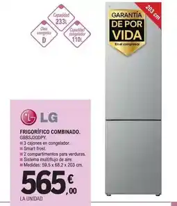 E.Leclerc Lg - frigorifico combinado gbbsj20dpy oferta