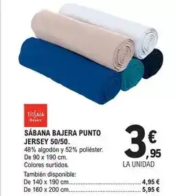 E.Leclerc Tissaia - sábana bajera punto jersey 50/50 oferta