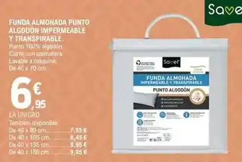 E.Leclerc Savel - funda almohada punto algodon impermeable y transpirable oferta