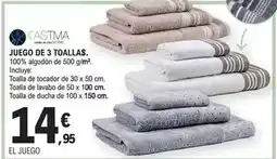 E.Leclerc Castma - juego de 3 toallas oferta