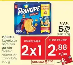 Eroski Lu - principe galleta rellena de chocolate oferta