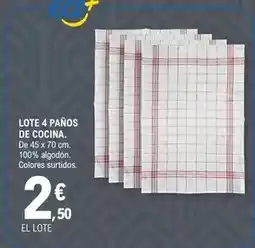 E.Leclerc Lote 4 paños de cocina oferta