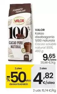 Eroski Valor - cacao soluble natural 100% oferta