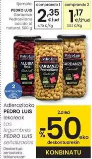 Eroski Pedro luís - garbanzo pedrosillano cocido al natural oferta