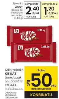 Eroski Kit kat - barritas de chocolate con leche oferta