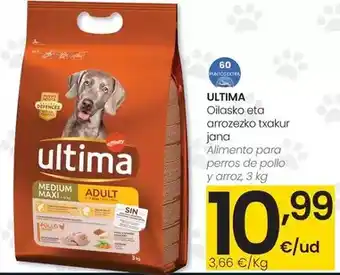 Eroski Última - alimento para perros de pollo y arroz oferta