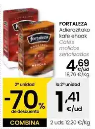 Eroski Fortaleza - cafés molidos senalizados oferta