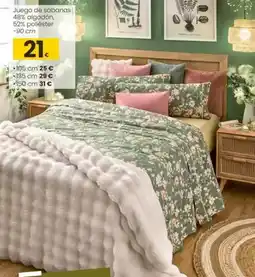 Eroski Juego de sábanas 48% algodón, 52% poliéster oferta