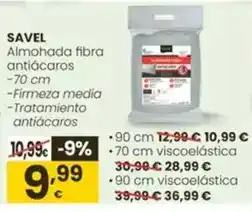 Eroski Savel - almohada fibra antiácaros oferta