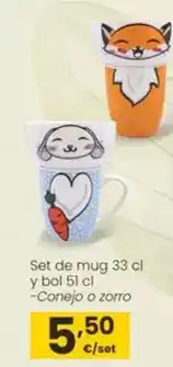 Eroski Set de mug y bol oferta