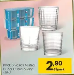 Eroski Vasos mistral duna, cubic o ring oferta