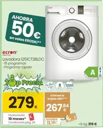 Eroski Ecron - lavadora 1251ct2bldc oferta