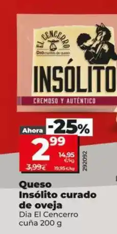 Dia Dia el cencerro - queso insolito curado de oveja cuna 200 g oferta