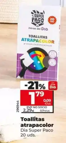 Dia Dia super paco - toallitas atrapacolor 20 uds oferta