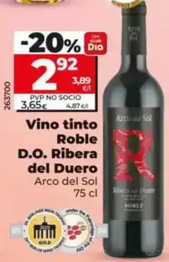 Dia Arco del sol - vino tinto roble d.o. ribera del duero oferta