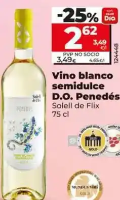 Dia Soleil de flix - vino blanco semidulce d.o. penedes oferta