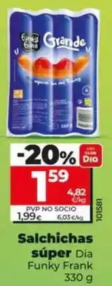 Dia Dia funky frank - salchichas super 330 g oferta