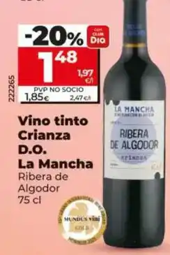Dia Ribera de algodor - vino tinto crianza d.o. la mancha oferta