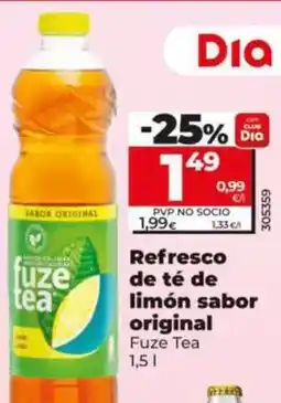 Dia Fuze tea - refresco de te de limon sabor original oferta