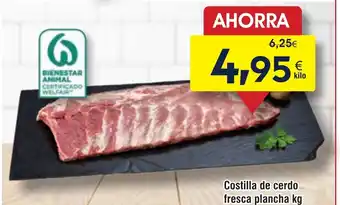 Costilla de cerdo fresca plancha