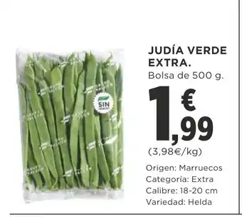 Judía Verde Extra. Bolda de 500g