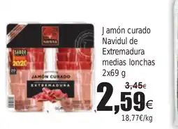 FROIZ Jamón curado Navidul de Extremadura medias lonchas oferta