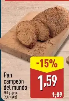 ALDI Campeón - pan campeon del mundo oferta