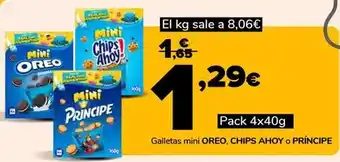 Supeco Oreo / chips ahoy / principe - galletas mini oferta