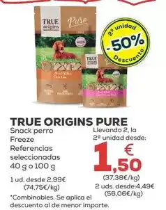 Kiwoko True origins pure - snack perro freeze oferta