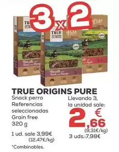Kiwoko True origins - pure snack perro referencias seleccionadas grain free oferta