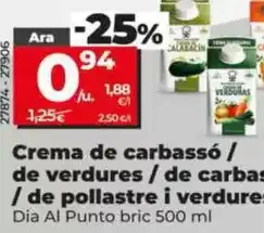 Dia Dia al punto - crema de calabacin / de verduras / de calabacin / de pollo y verduras oferta